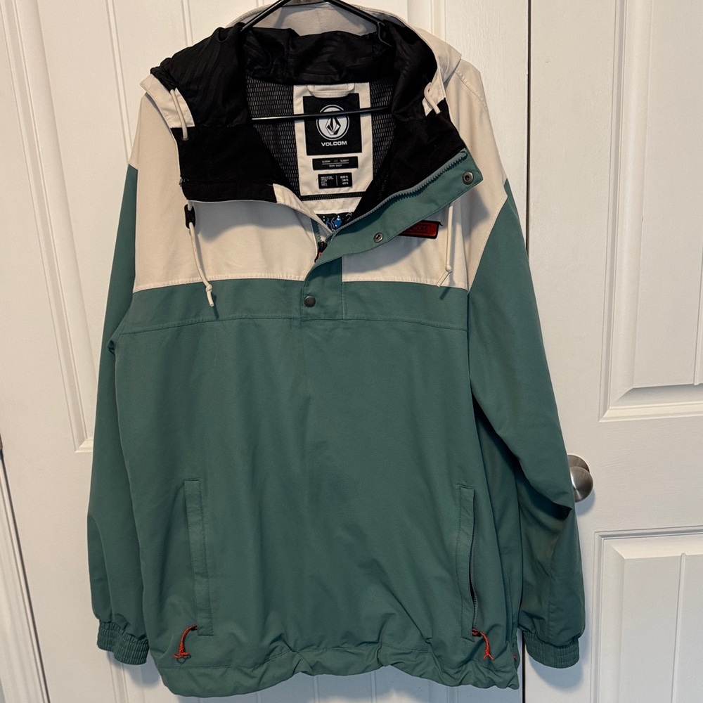 Volcom Men's Teal and Cream Ski Jacket